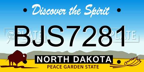 BJS7281 North Dakota License Plate
