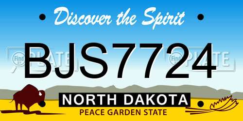 BJS7724 North Dakota License Plate