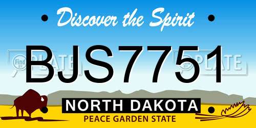 BJS7751 North Dakota License Plate