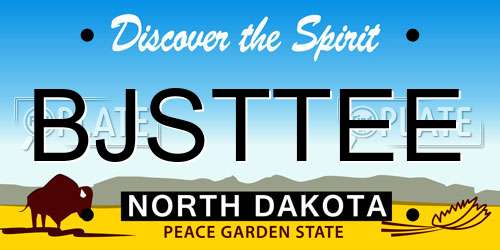 BJSTTEE North Dakota License Plate