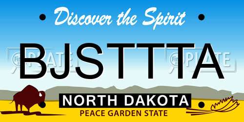 BJSTTTA North Dakota License Plate