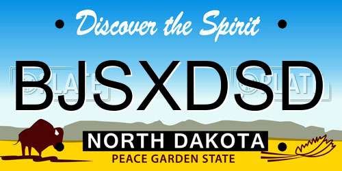 BJSXDSD North Dakota License Plate