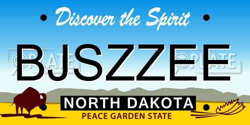BJSZZEE North Dakota License Plate