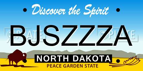 BJSZZZA North Dakota License Plate