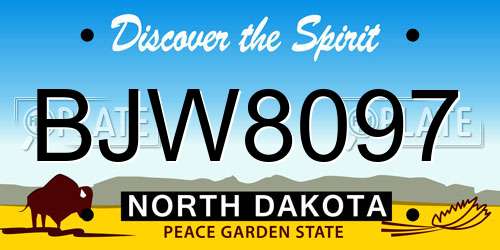 BJW8097 North Dakota License Plate