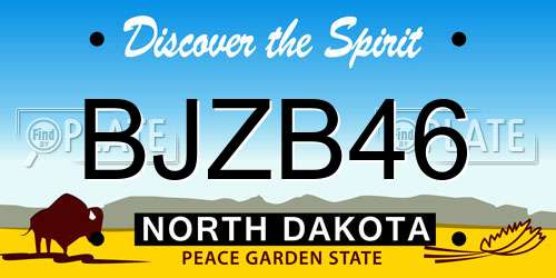 BJZB46 North Dakota License Plate