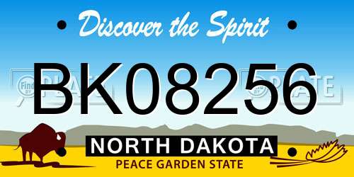 BK08256 North Dakota License Plate