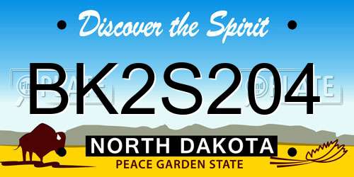 BK2S204 North Dakota License Plate