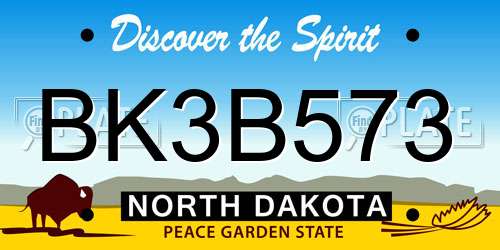 BK3B573 North Dakota License Plate