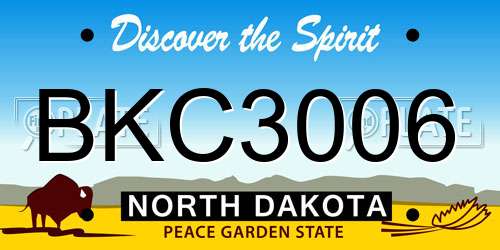 BKC3006 North Dakota License Plate