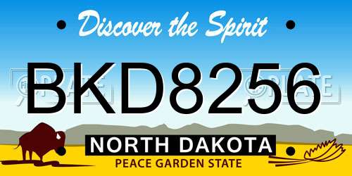 BKD8256 North Dakota License Plate