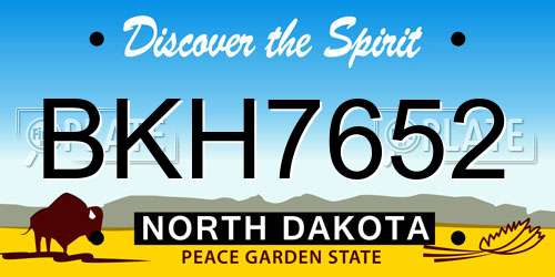 BKH7652 North Dakota License Plate