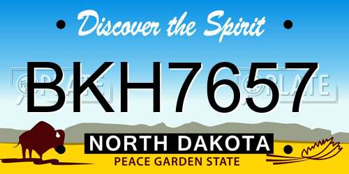 BKH7657 North Dakota License Plate