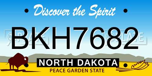 BKH7682 North Dakota License Plate