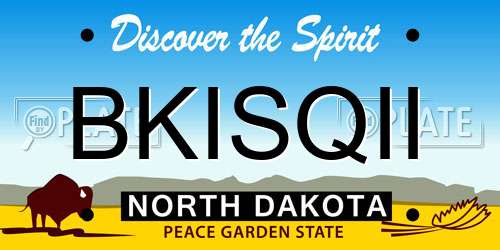 BKISQII North Dakota License Plate