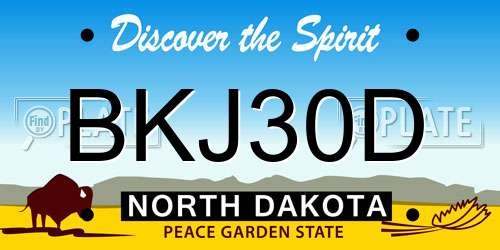 BKJ30D North Dakota License Plate