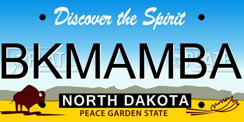 BKMAMBA North Dakota License Plate