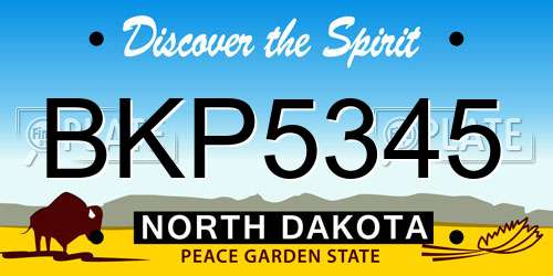 BKP5345 North Dakota License Plate