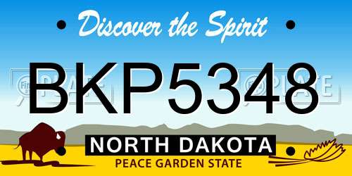 BKP5348 North Dakota License Plate