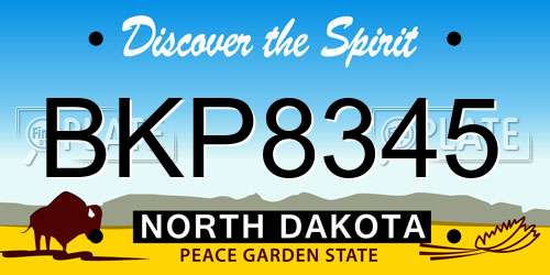 BKP8345 North Dakota License Plate