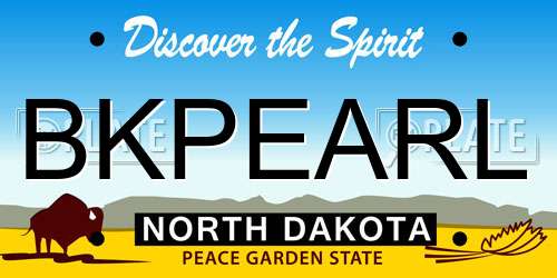 BKPEARL North Dakota License Plate