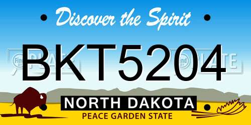 BKT5204 North Dakota License Plate