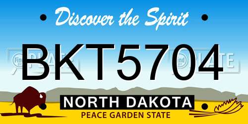 BKT5704 North Dakota License Plate