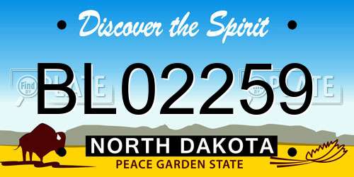 BL02259 North Dakota License Plate