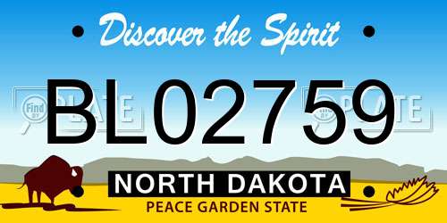 BL02759 North Dakota License Plate