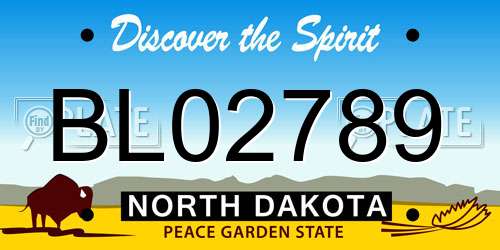 BL02789 North Dakota License Plate