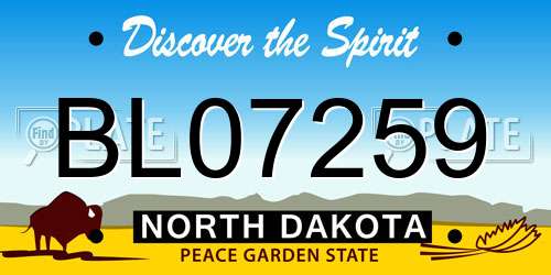 BL07259 North Dakota License Plate