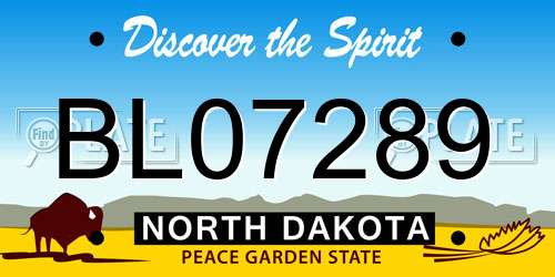 BL07289 North Dakota License Plate