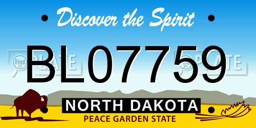 BL07759 North Dakota License Plate
