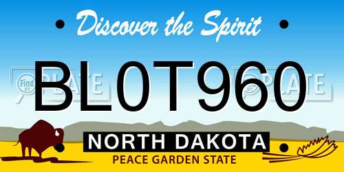 BL0T960 North Dakota License Plate
