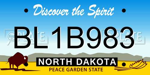 BL1B983 North Dakota License Plate