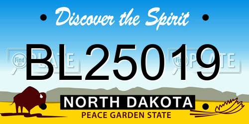 BL25019 North Dakota License Plate
