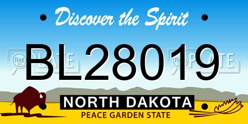 BL28019 North Dakota License Plate