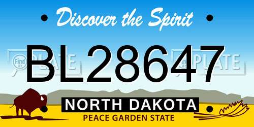 BL28647 North Dakota License Plate