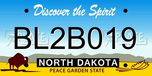 BL2B019 North Dakota License Plate