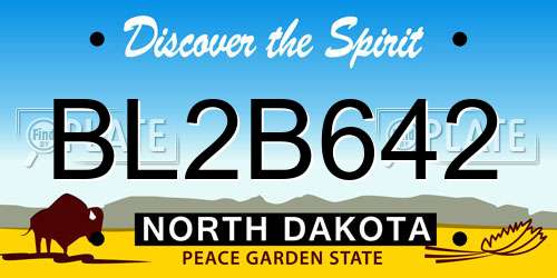 BL2B642 North Dakota License Plate