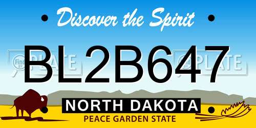 BL2B647 North Dakota License Plate