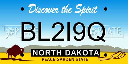 BL2I9Q North Dakota License Plate