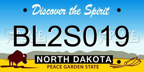 BL2S019 North Dakota License Plate