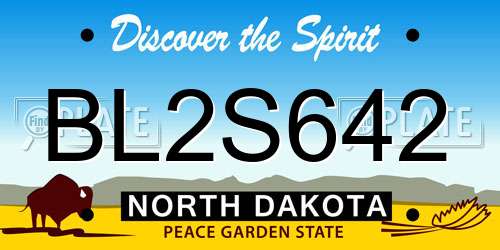 BL2S642 North Dakota License Plate