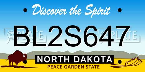 BL2S647 North Dakota License Plate