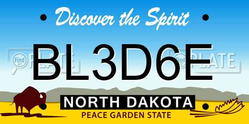 BL3D6E North Dakota License Plate