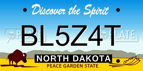 BL5Z4T North Dakota License Plate