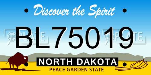 BL75019 North Dakota License Plate