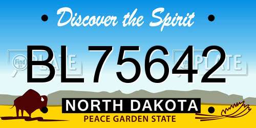 BL75642 North Dakota License Plate