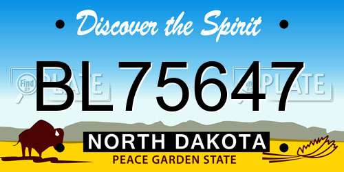 BL75647 North Dakota License Plate